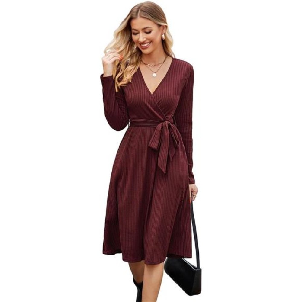 NWOT Sweater Dress Long Sleeve Wine Red new never worn